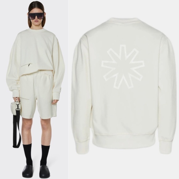 NWT Rains Track Sweatshirt XS Fossil Unisex Oversized Athleisure - Picture 1 of 7